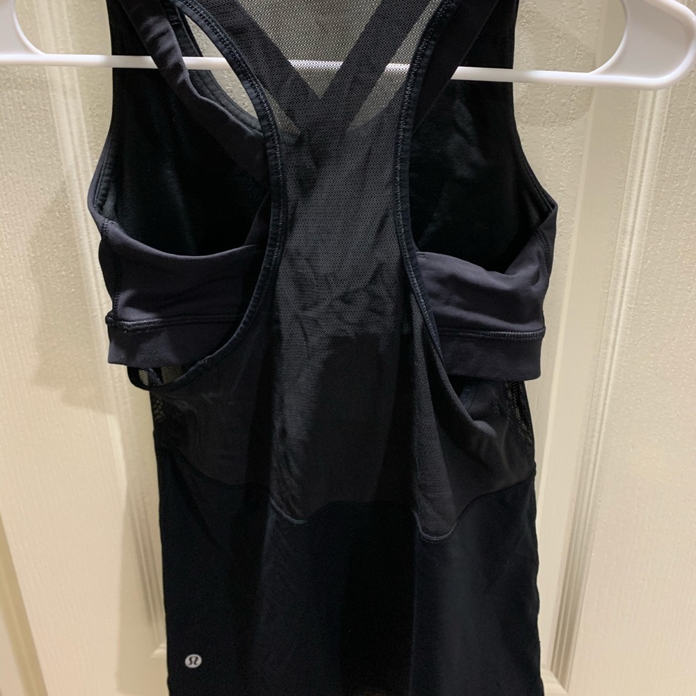 Lululemon Black Mesh Tank with Built in Bra